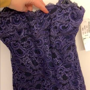 NWT purple lace overlay evening dress